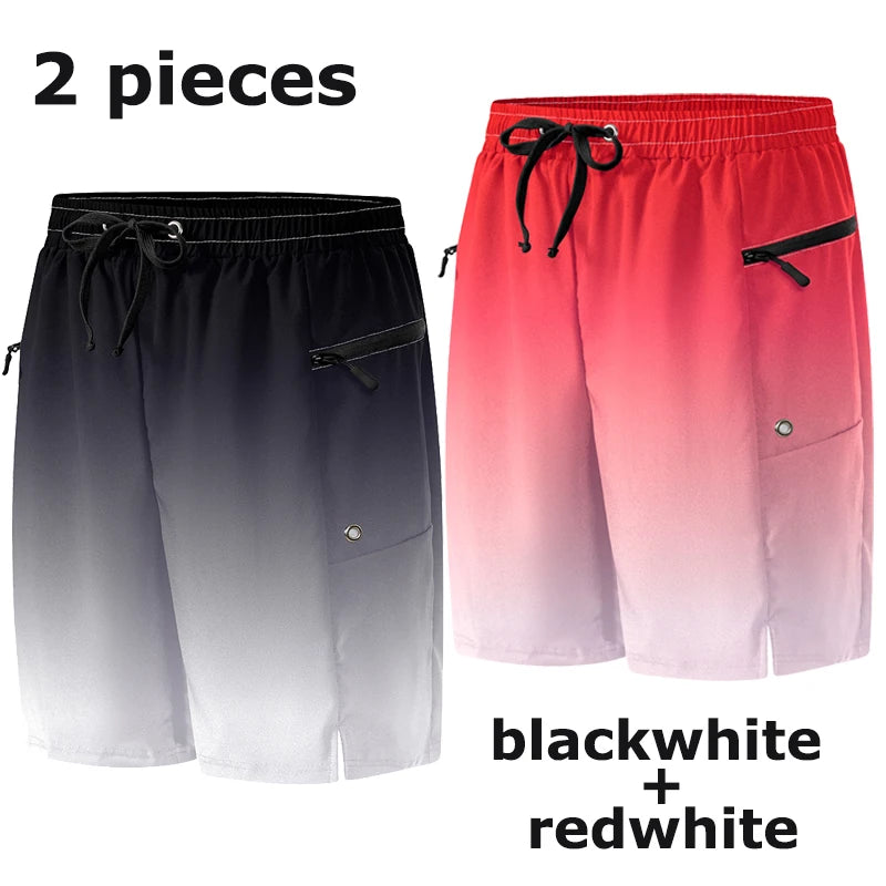 Men's Swim Shorts with Zipper Pockets and Mesh Liner for Beach and Pool Wear