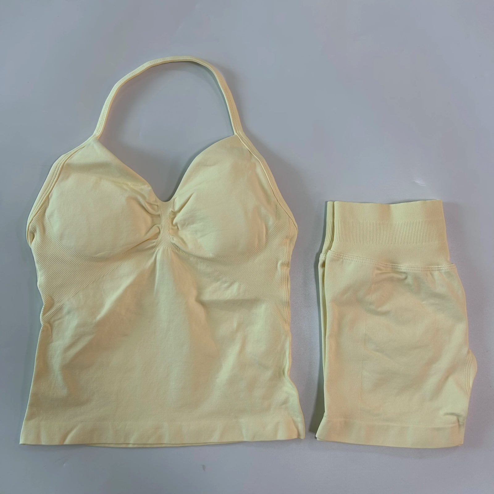 Women's Halter Tank And Shorts Yoga Set For Workout Outfits