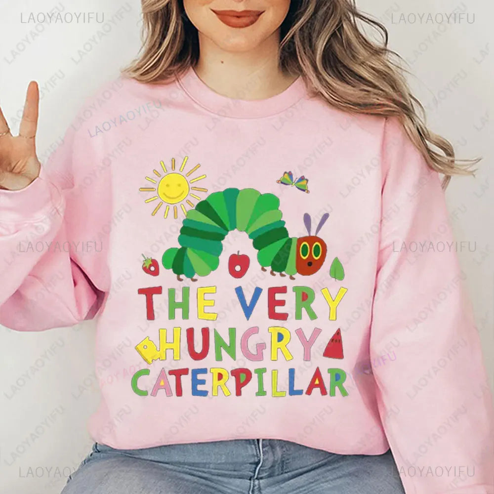 Caterpillar Graphic Long Sleeve Pullover Casual Sweatshirt for Layering