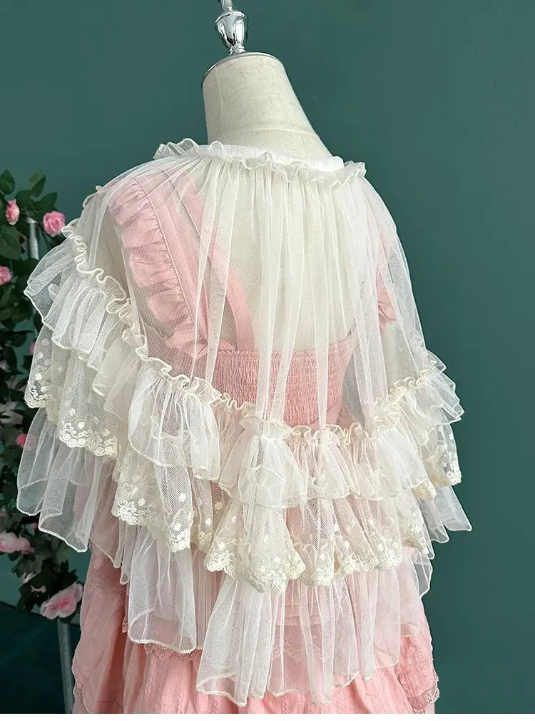 Ruffled Lace Capelet for Layering over Dresses and Tops