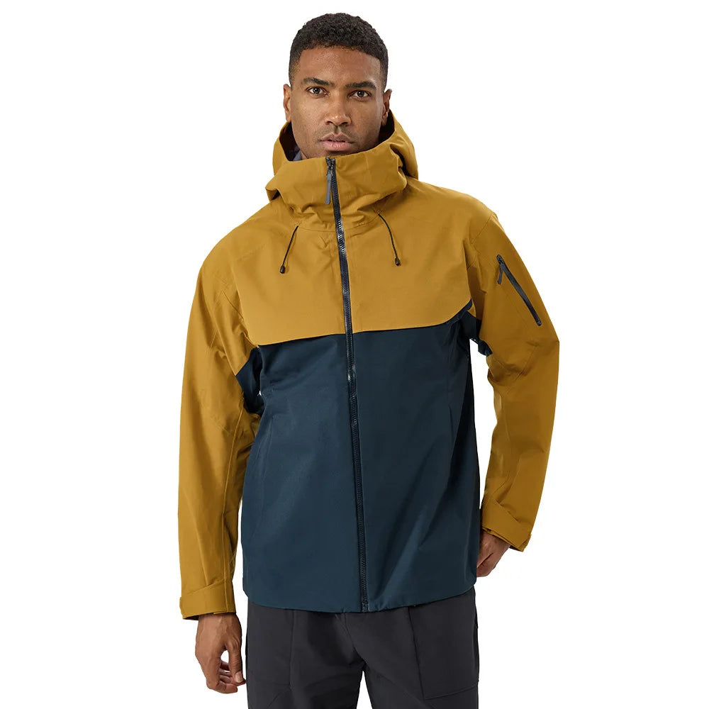 Color Block Hooded Full Zip Long Sleeve Outdoor Jacket