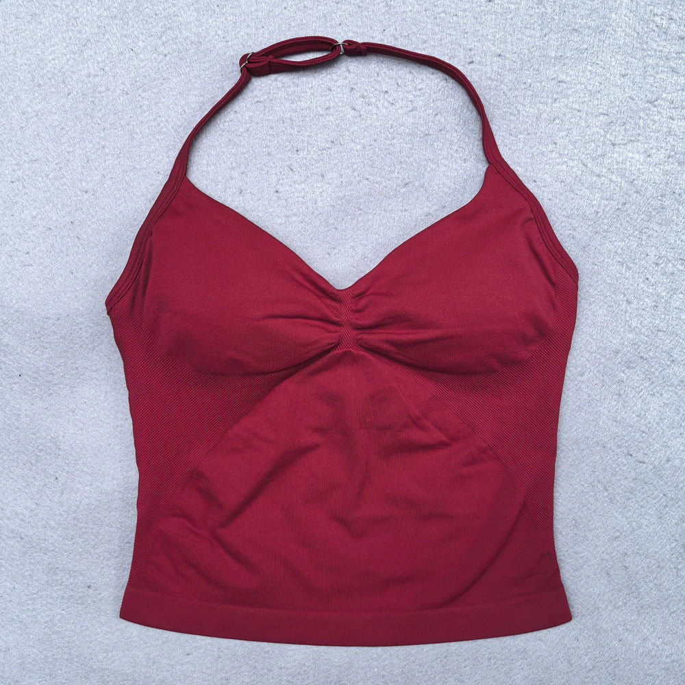 Women's Longline Tank And Shorts Yoga Set For Workout Outfits