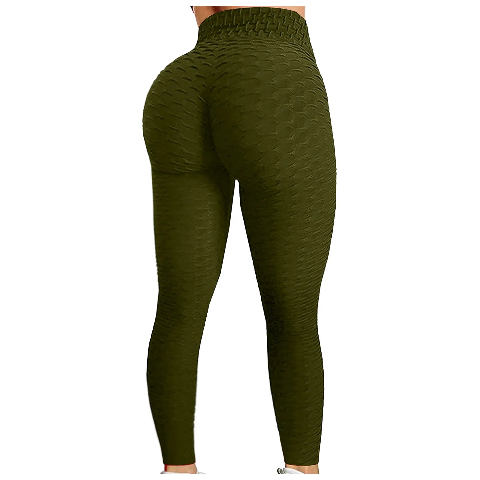 Women's Textured High-Waist Full-Length Yoga Leggings with Elastic Waistband for Everyday Workouts