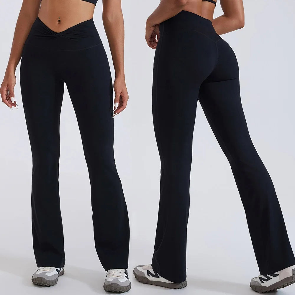 Women's High-Waist Flared Workout Pants