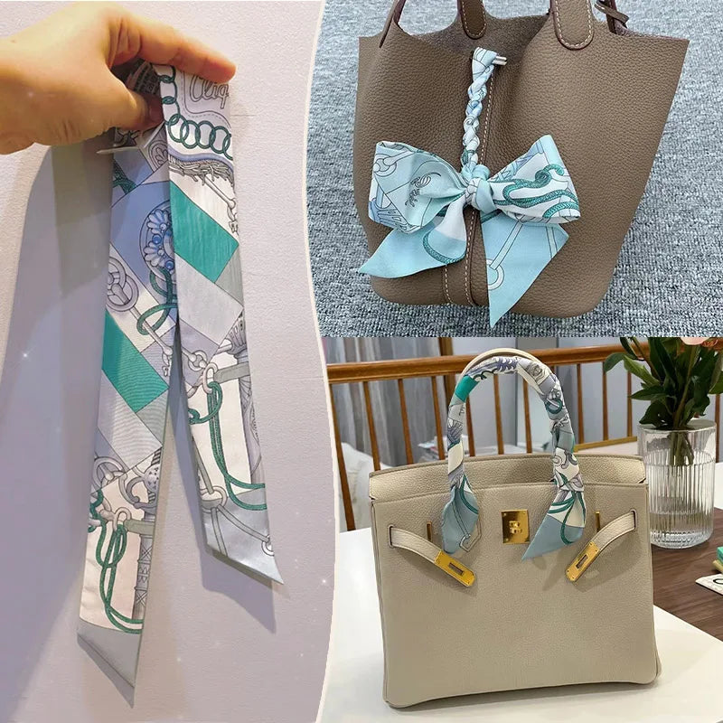 Printed Skinny Scarf for Neck and Bag Handle Styling