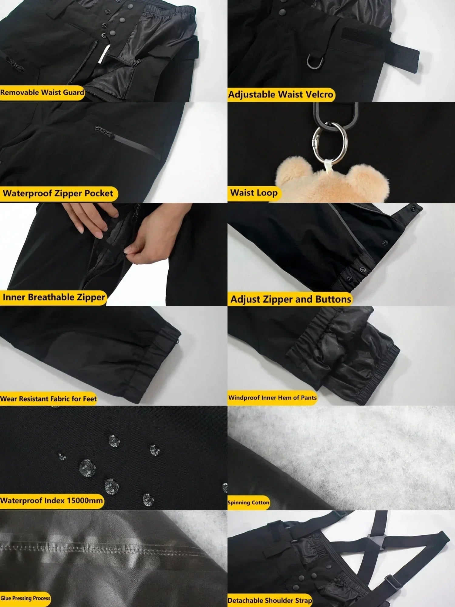 Full Length Suspender Ski and Snowboard Winter Bib Pants