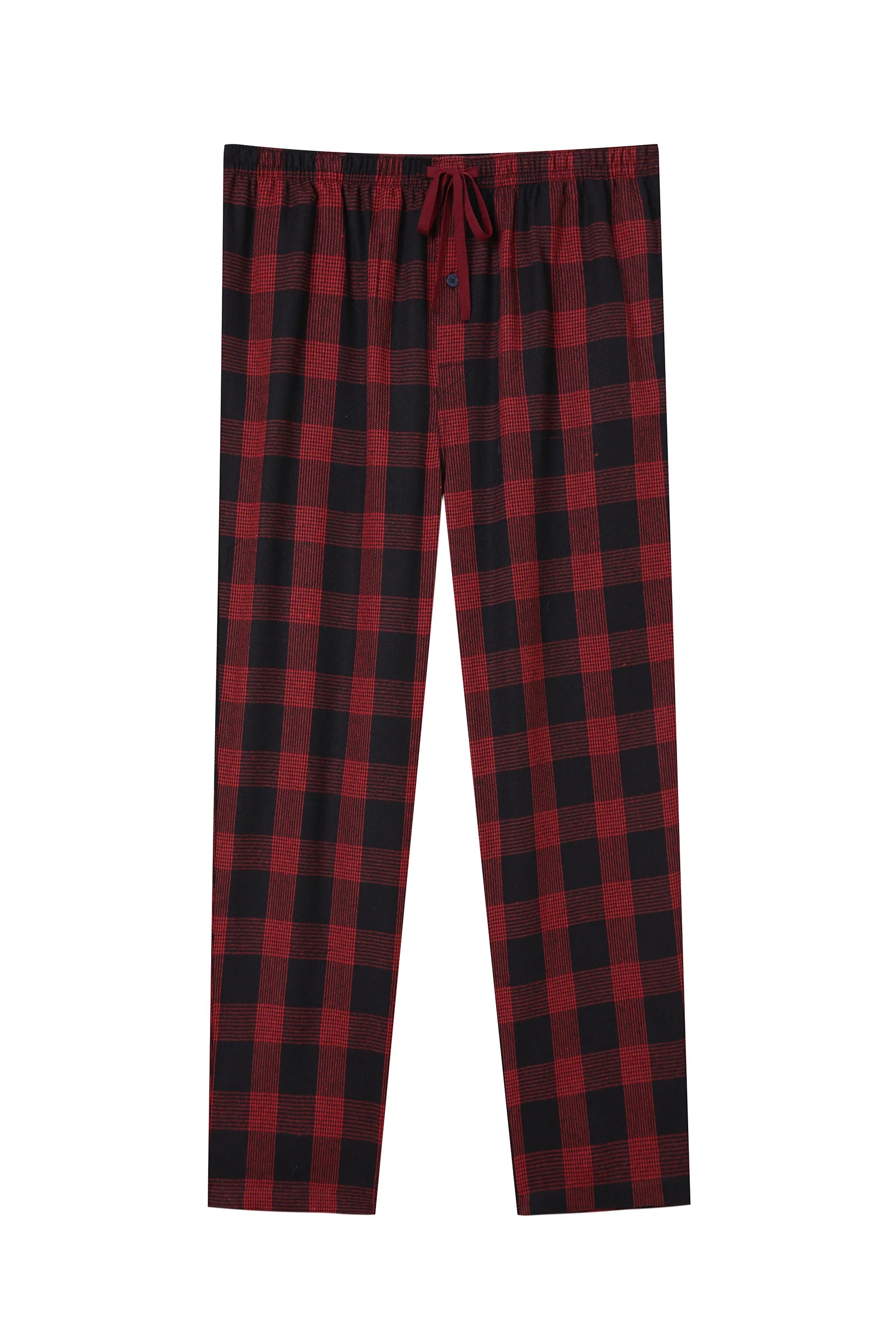 Men's Plaid Elastic Waist Pocket Straight Leg Pajama Lounge Pants
