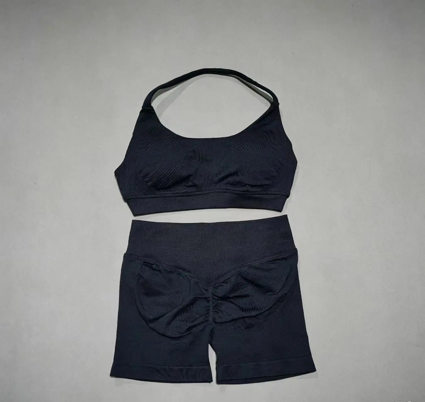 Women's Twist Halter Bra And Shorts Yoga Set
