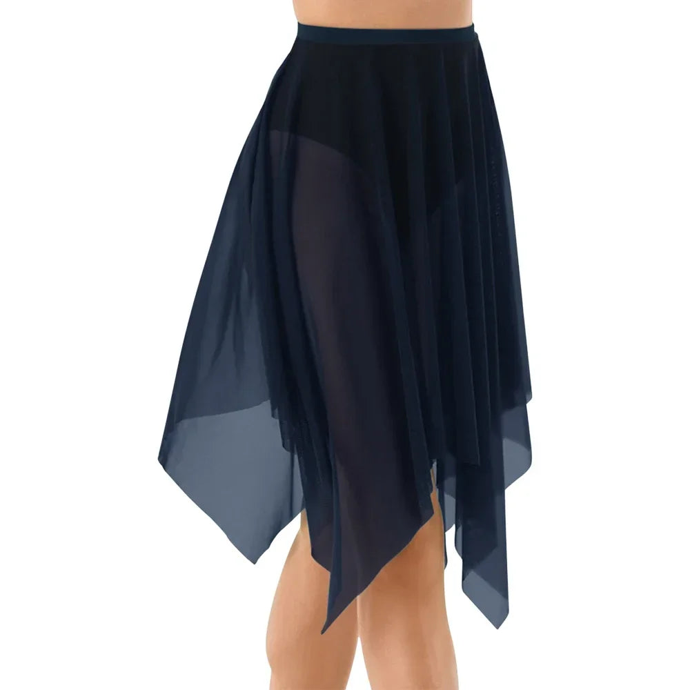 Handkerchief Hem Mesh Ballet Skirt with Child and Adult Size Options