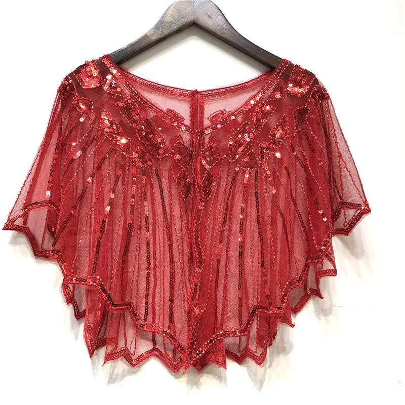 Beaded Sequin Capelet for Layering over Dresses and Tops