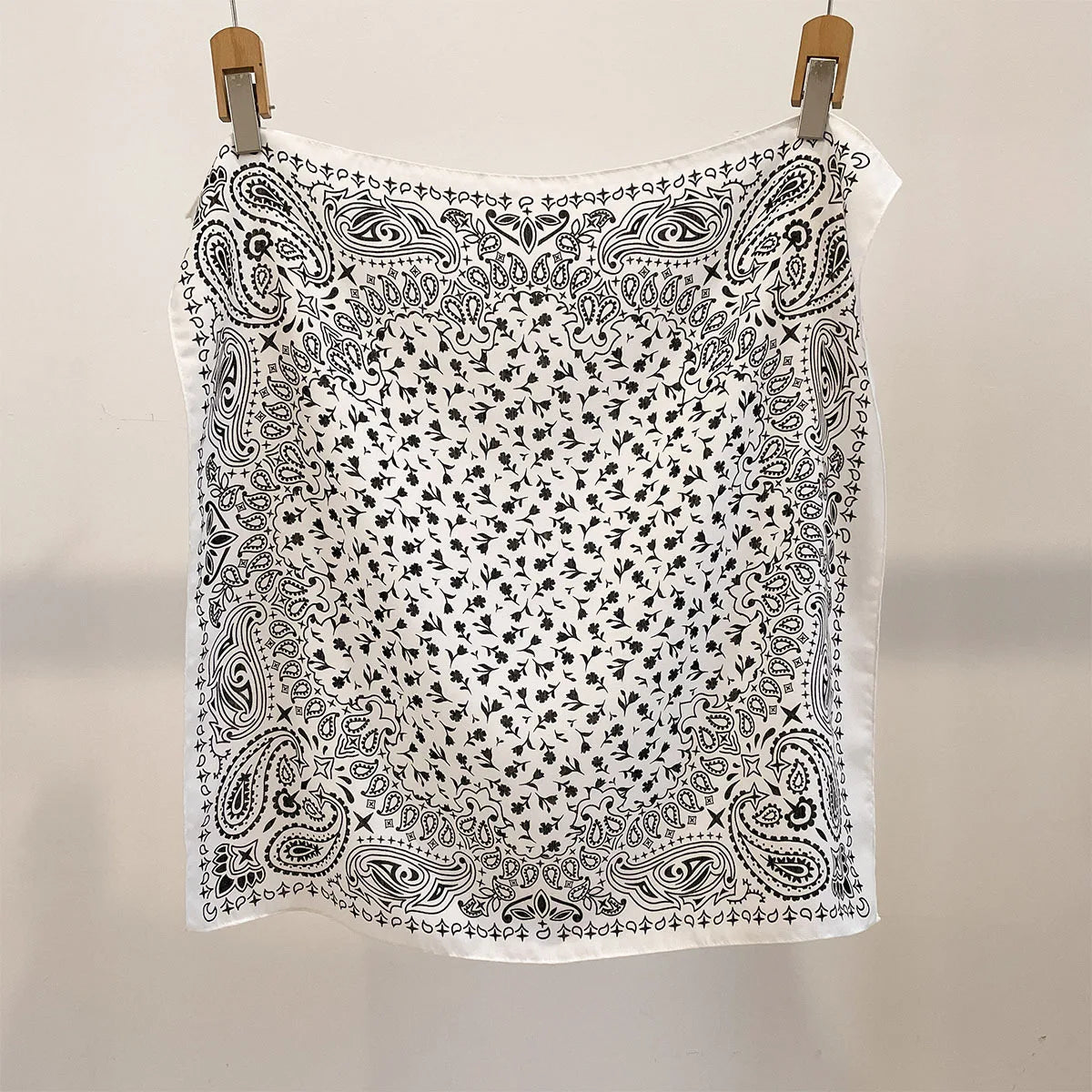 Printed Square Scarf with Polka Dot Pattern Options