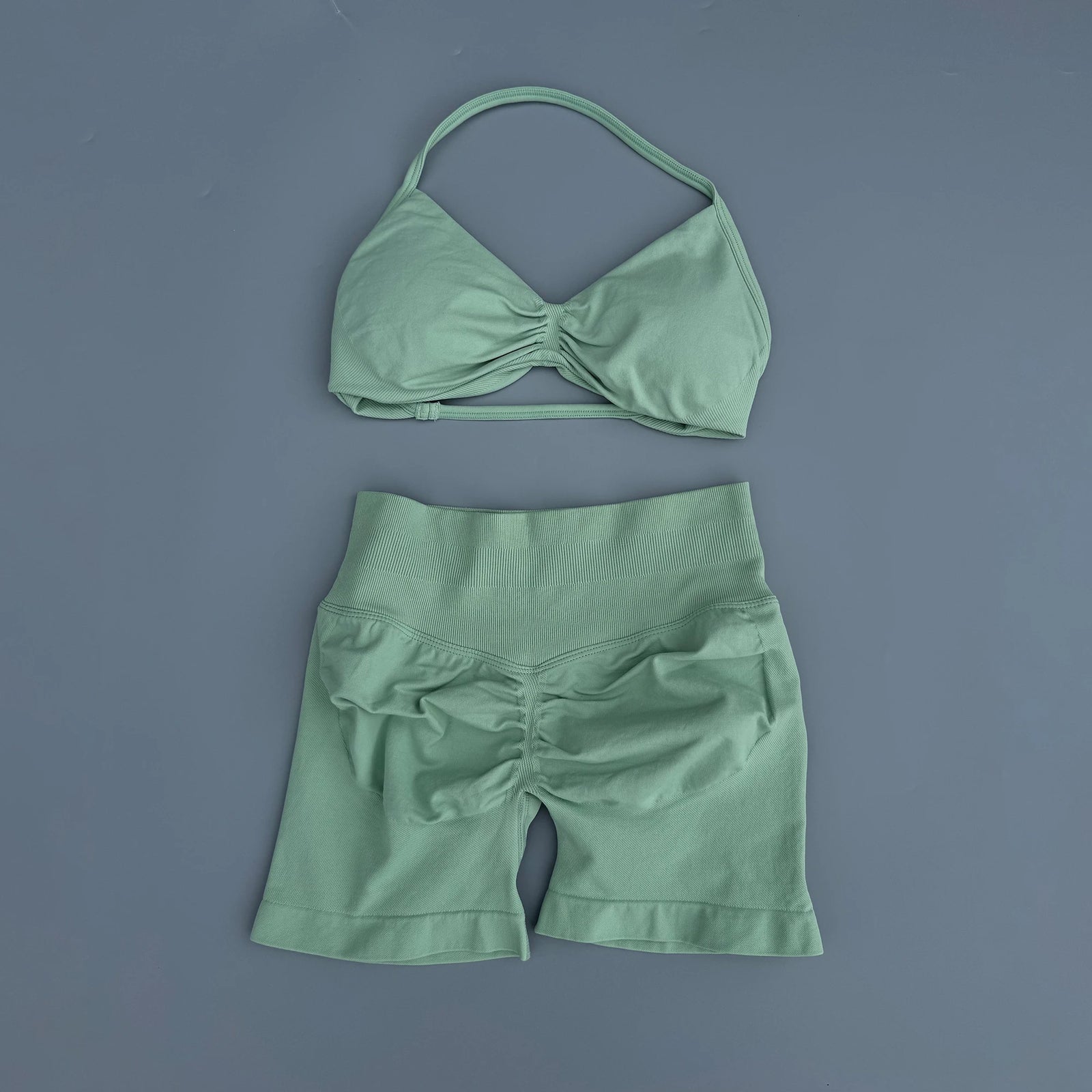 Women's Twist Front Bra And Shorts Yoga Set