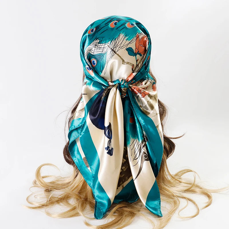 Printed Square Scarf with Ornate Paisley Pattern Options