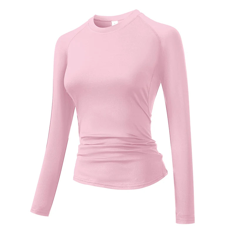 Fitted Crew Neck Long Sleeve Compression T Shirt