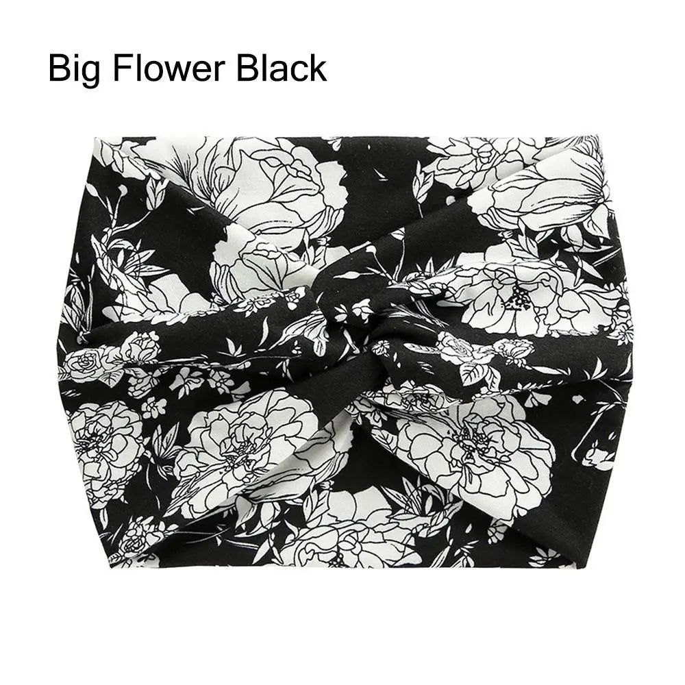 Wide Twist Front Fabric Headband in Solid and Printed Styles