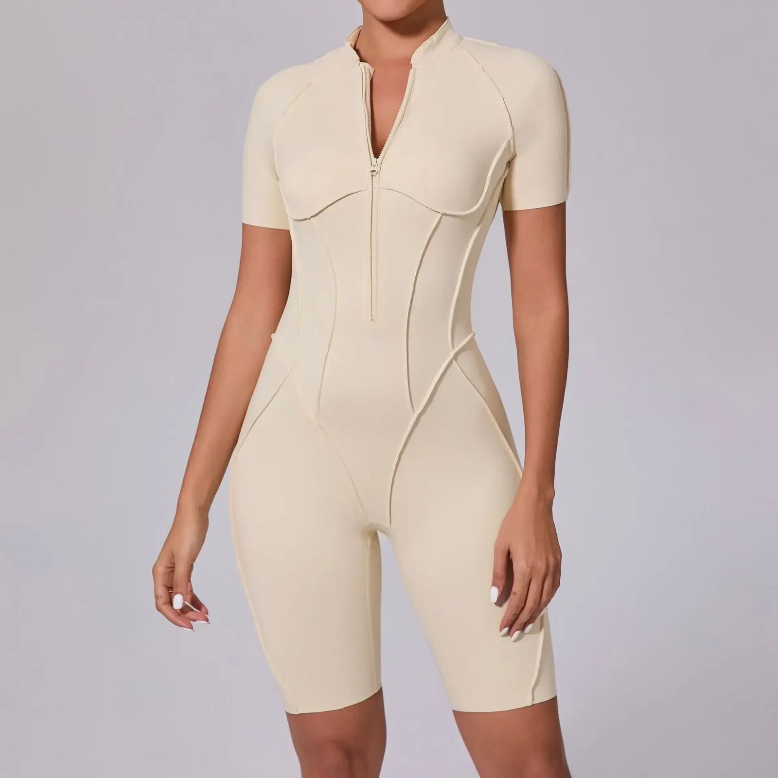 Women's Contoured Workout One Piece with Back Cutout and Multiple Sleeve Styles