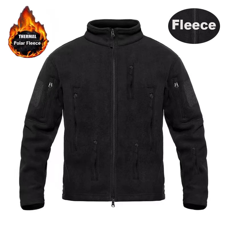 Long Sleeve Full Zip Fleece Outdoor Jacket with Pockets