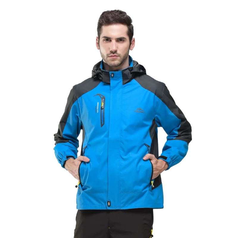 Color Block Hooded Full Zip Long Sleeve Outdoor Jacket