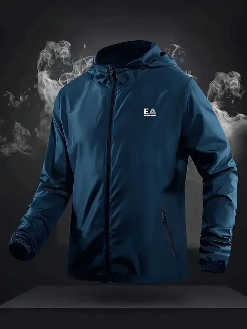 Hooded Long Sleeve Full Zip Outdoor Hiking Jacket with Pockets