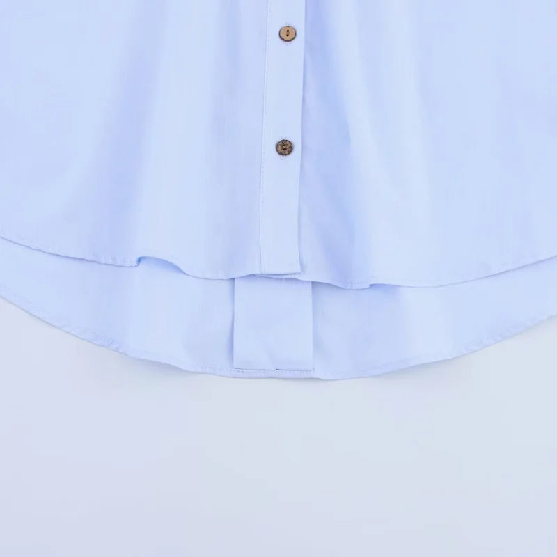 Women's Striped Wide Sleeve Cropped Button Front Shirt