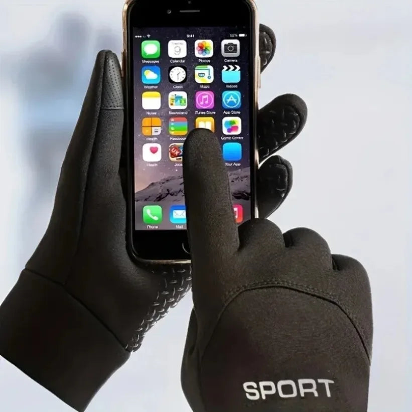 Solid Full Finger Outdoor Gloves with Adjustable Wrist Closure