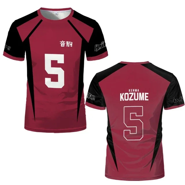 Nekoma Number Volleyball Short Sleeve T-shirt For Sports Outfits