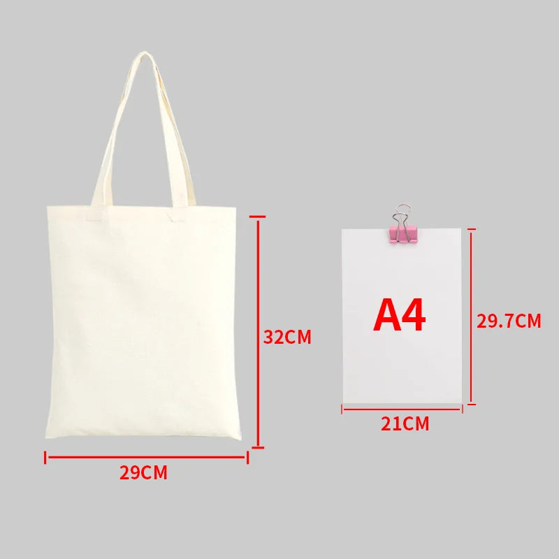 Plain Canvas Style Tote Bag with Long Shoulder Handles