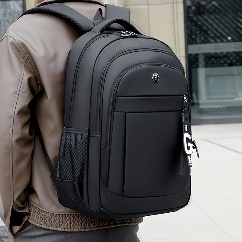 Commuter Laptop Backpack with Layered Front Zippers and Carry Handle