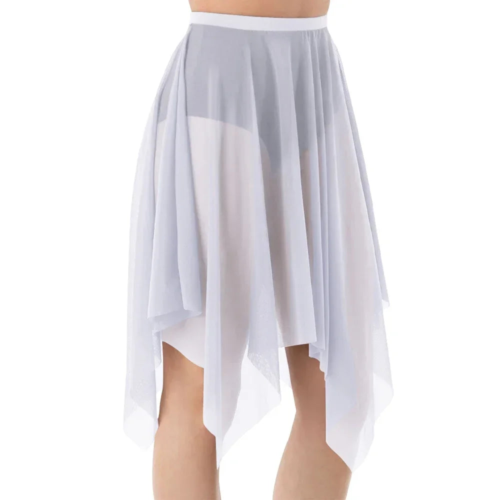 Handkerchief Hem Mesh Ballet Skirt with Child and Adult Size Options
