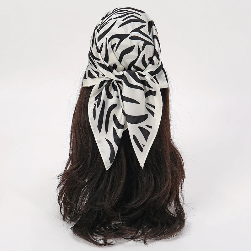 Printed Square Neck Scarf with Decorative Border Designs
