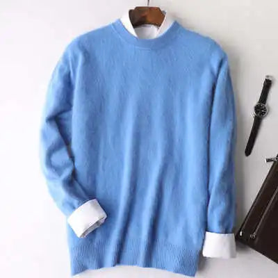 Men's Plain Long Sleeve Knit Sweater
