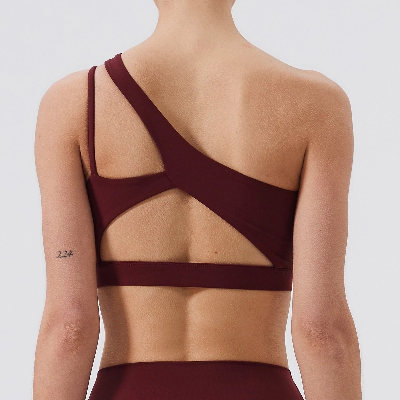 Women's One Shoulder Cutout Strap Sports Bra