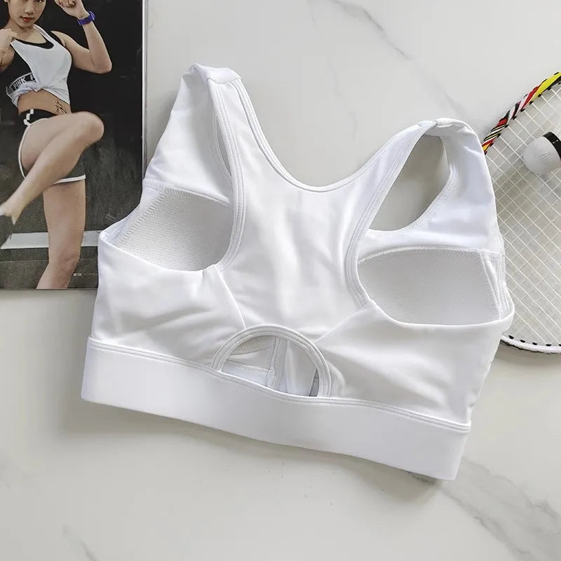 Women's Front Zip Keyhole Racerback Sports Bra