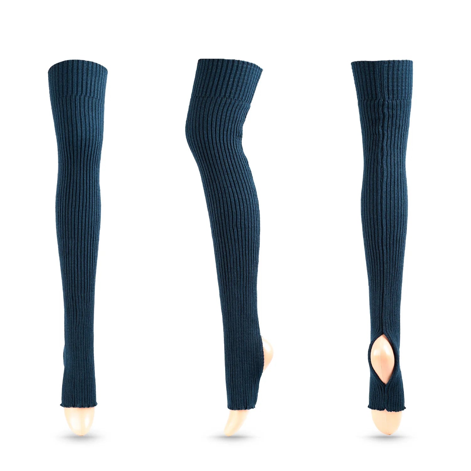 Long Ribbed Ballet Leg Warmers with Stirrup Openings
