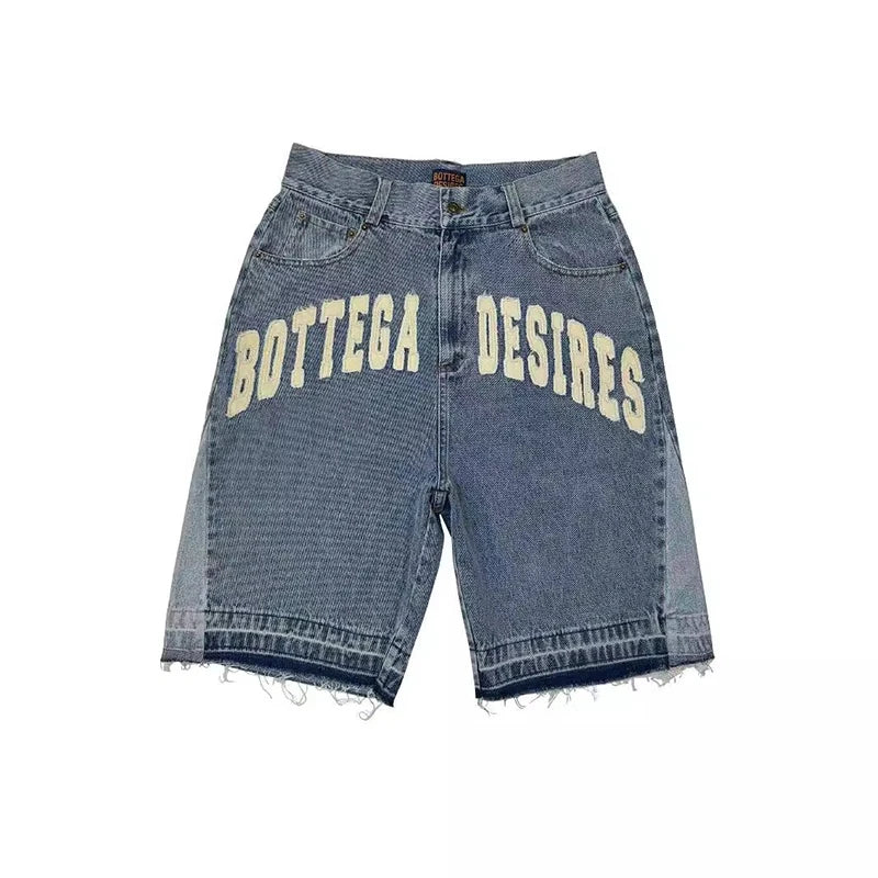 Men's Embroidered Denim Shorts for Casual Everyday Wear