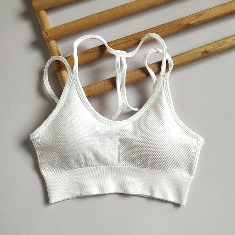 Women's Ribbed Scoop Neck Sports Bra