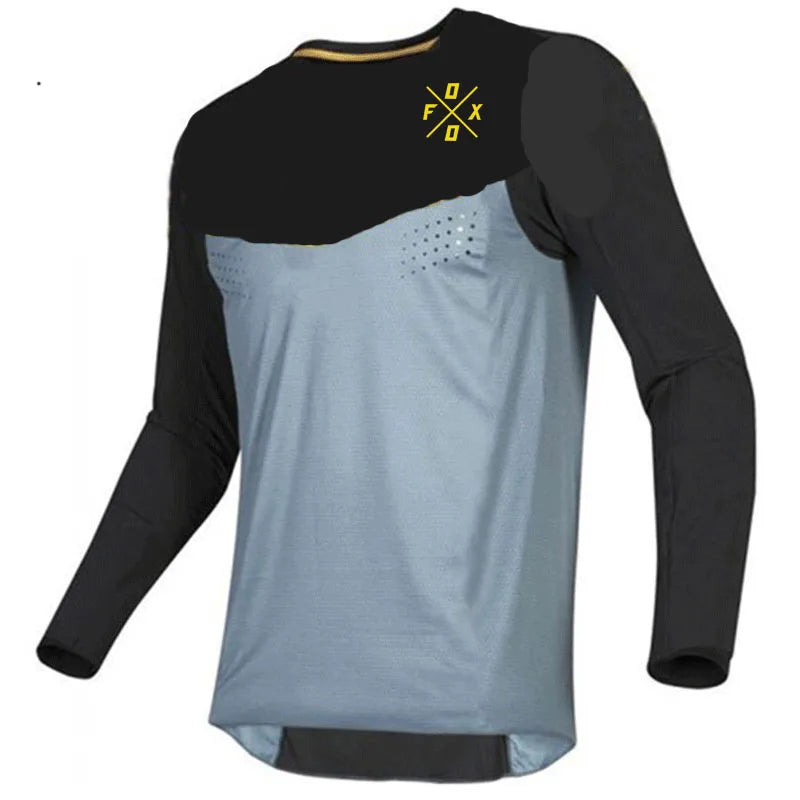 Long Sleeve Graphic Pullover Mountain Bike Jersey for Trail Riding