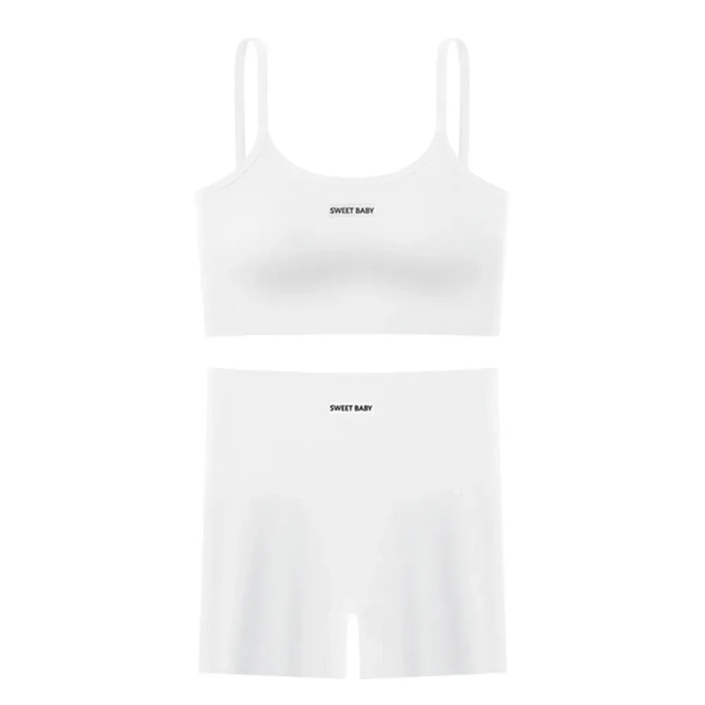Women's Thin Strap Tank And Shorts Yoga Set