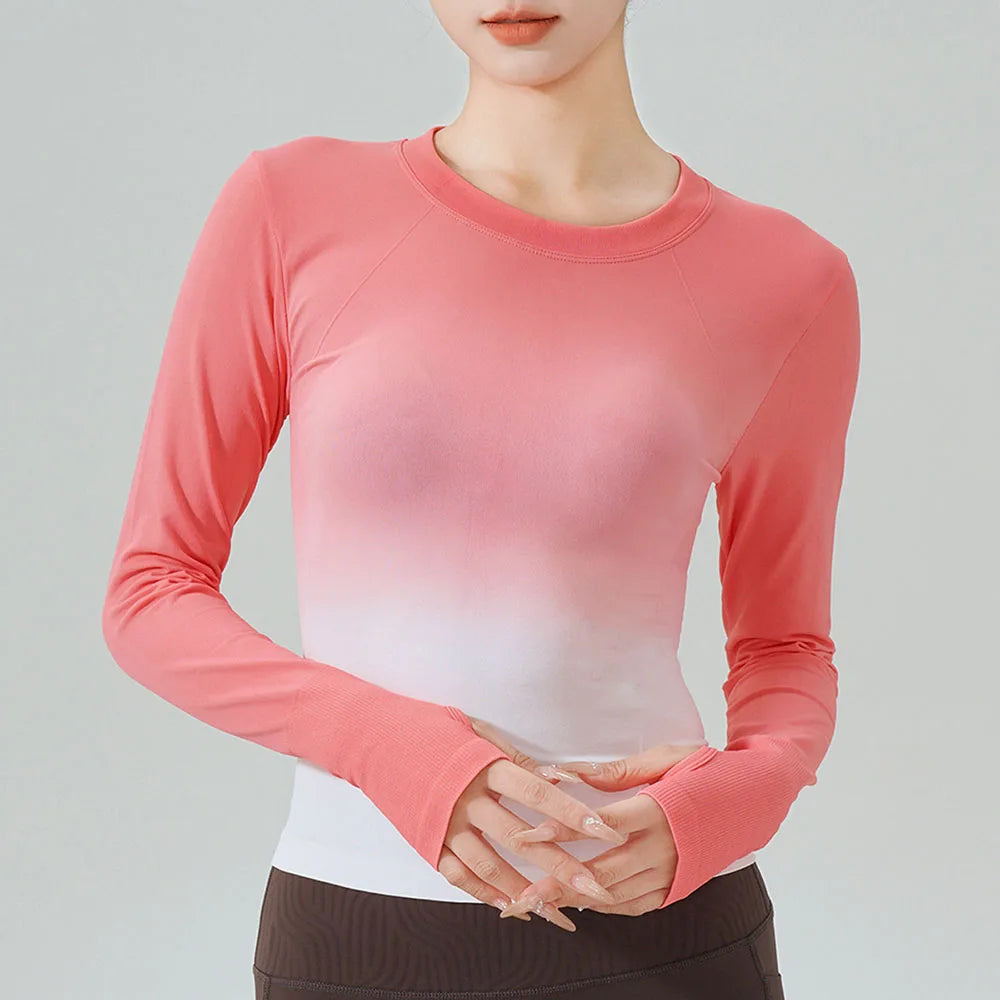 Women's Long-Sleeve Crewneck Workout Top
