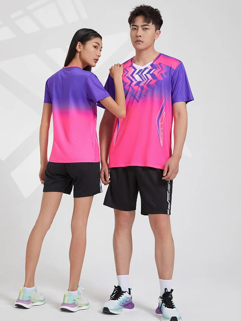 Printed Court Sports Short Sleeve T-shirt For Sports Outfits