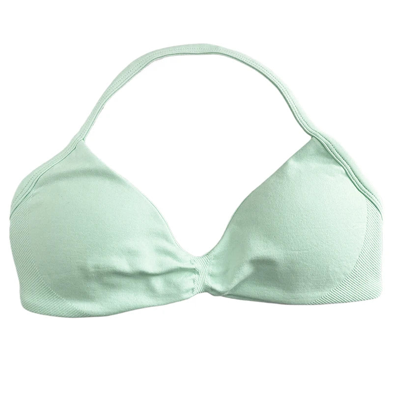 Women's Ruched Halter Neck Sports Bra