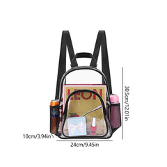 Clear Backpack Stadium Approved Transparent Clear Mini Backpack for Women Men Backpack for Concert Work Sport Festival Venues