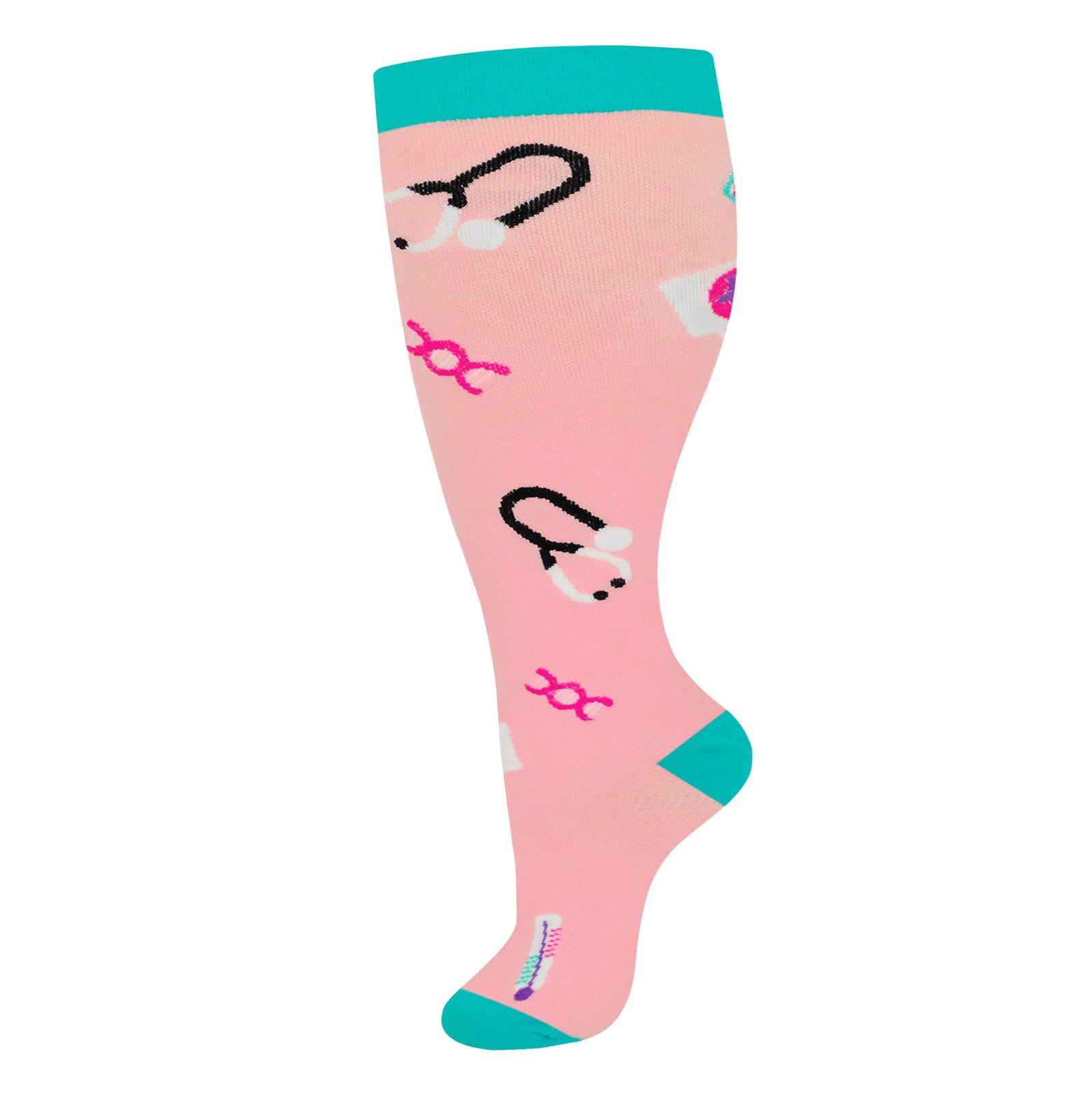 Plus Size Knee High Compression Socks with Pattern Options