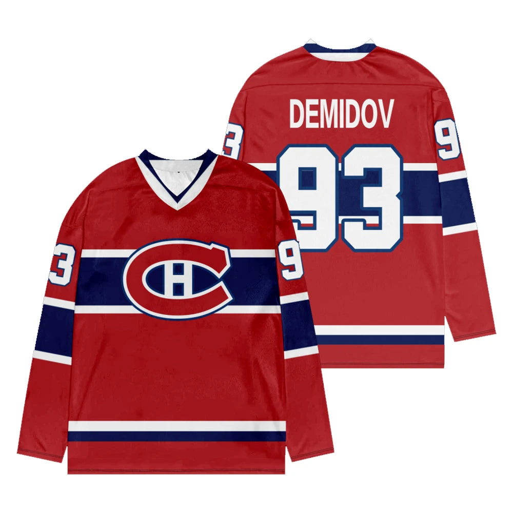 Montreal Player Number Graphic Long Sleeve Jersey For Sports Outfits