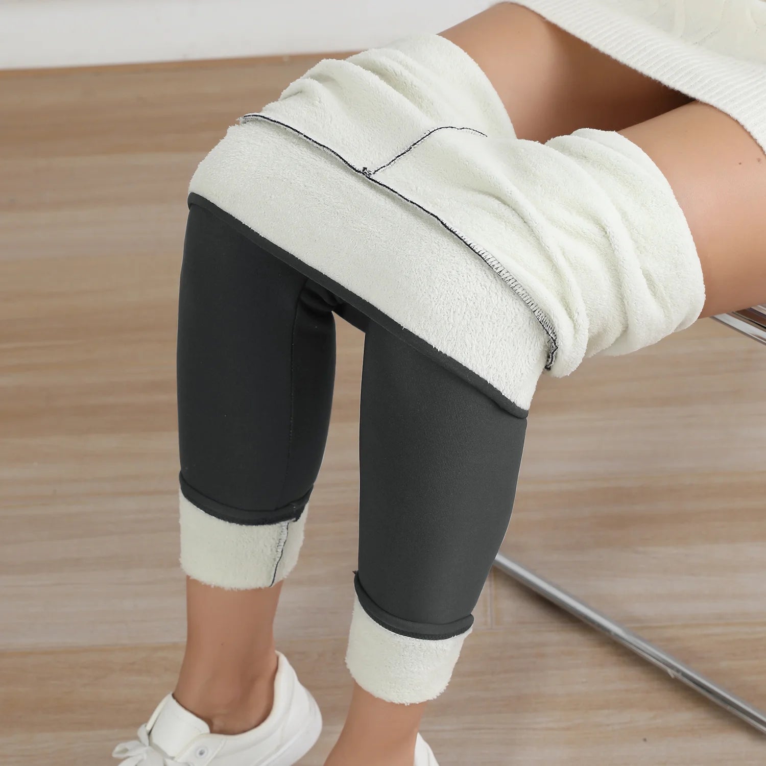 Women's High-Waist Fleece-Lined Stretch Ankle-Length Leggings