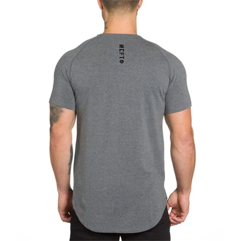 Plain Curved Hem Short Sleeve T-shirt For Sports Outfits