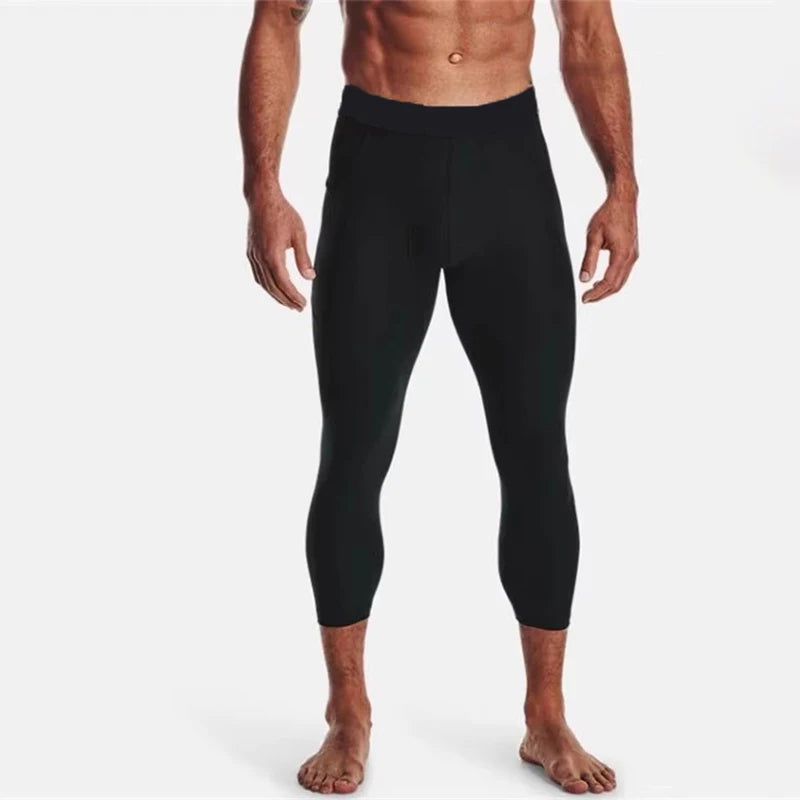 Men's Cropped Training Leggings for Gym and Running