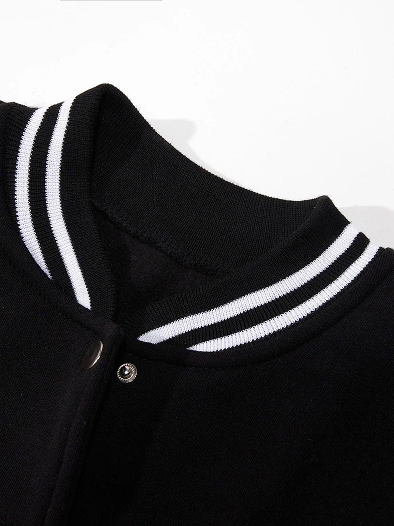 Graphic Long Sleeve Button Front Casual Varsity Style Jacket