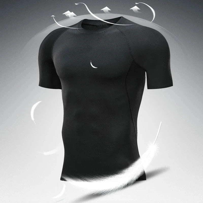 Fitted Sports Compression Shirt with Original Sleeve Style Options