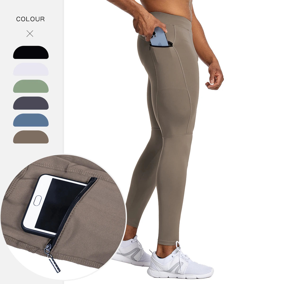 Men's Pocket Training Leggings for Gym and Running